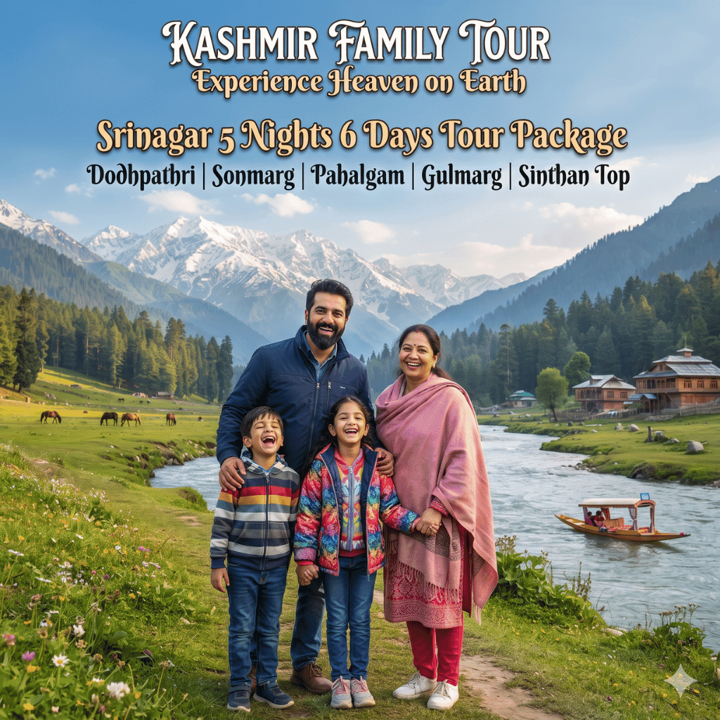 Srinagar 5 Nights 6 Days Tour Package Dodhpathri | Sonmarg | Pahalgam | Gulmarg | Sinthan Top