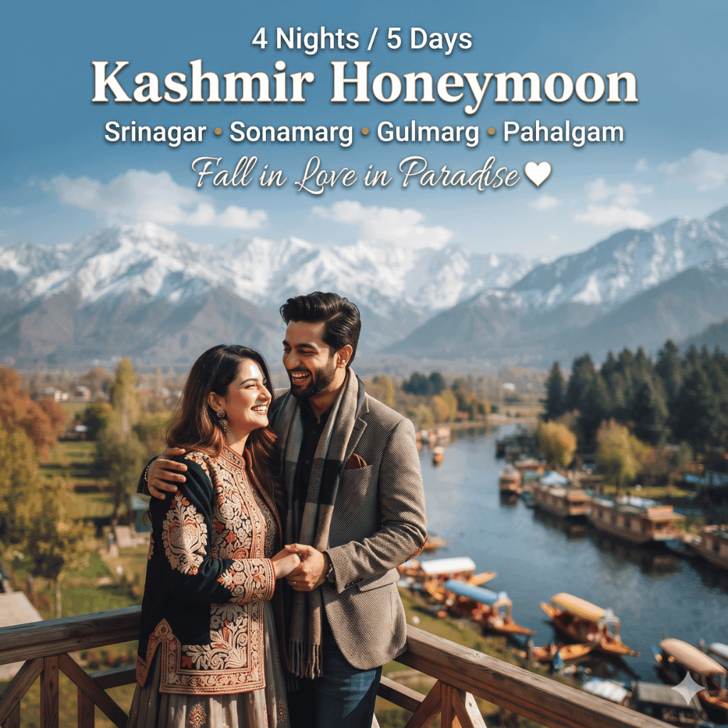 4 Nights 5 Days Kashmir Honeymoon Package - Srinagar | Sonamarg | Gulmarg | Pahalgam