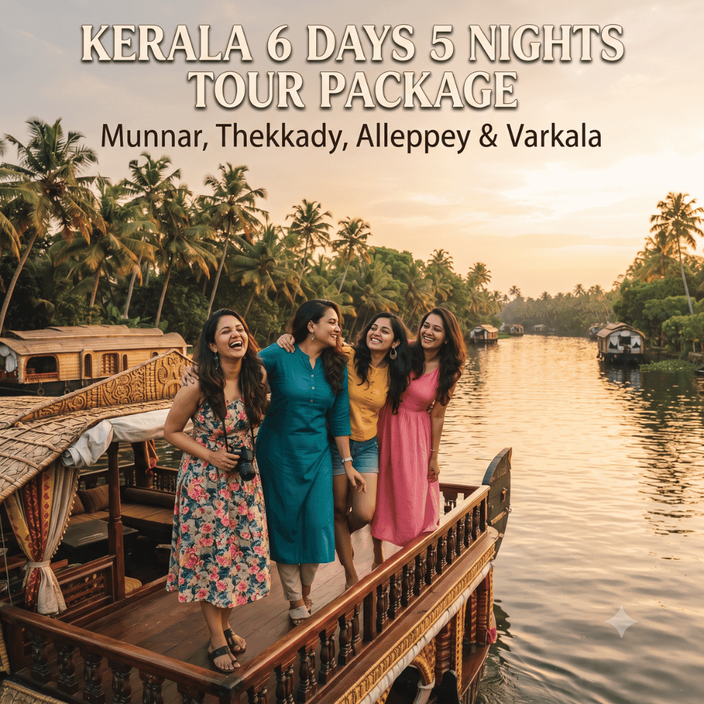 Kerala 6 Days 5 Nights Tour Package – Munnar, Thekkady, Alleppey & Varkala