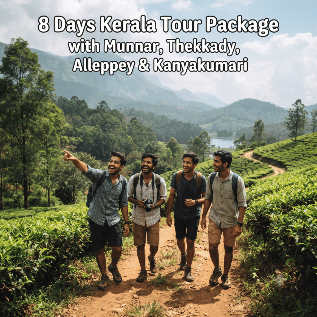 8 Days Kerala Tour Package with Munnar, Thekkady, Alleppey & Kanyakumari